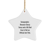 Funny Sonographer Gifts from Friends Star Ornament for Sonographer Men, Unique Christmas Ornaments for Men, Women - Image 1